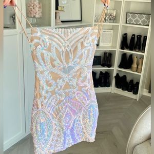 Lucy in the Sky Iridescent Sequin Mini Dress